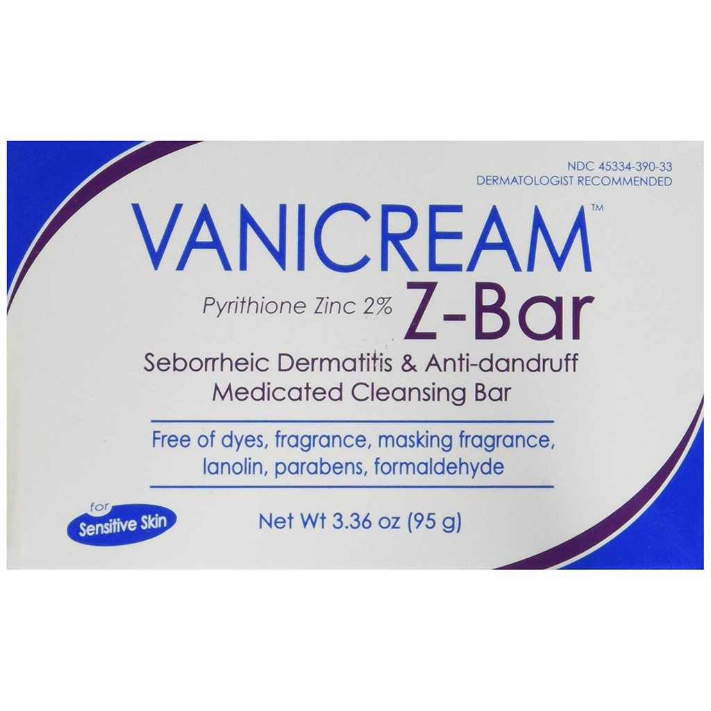 Vanicream ZBar Medicated Cleansing Bar for Sensitive Skin Maximum