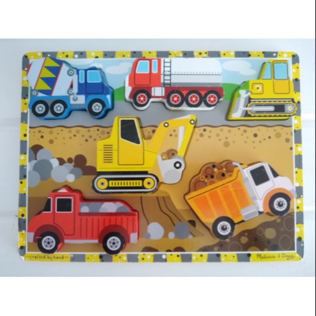 melissa and doug wooden construction site vehicles