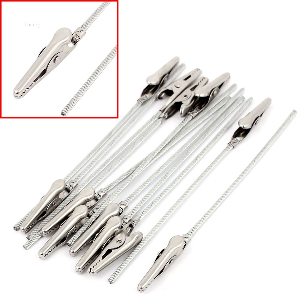 20pcs Non-insulated Electric Test Crocodile Metal Alligator Clips 12cm Long 