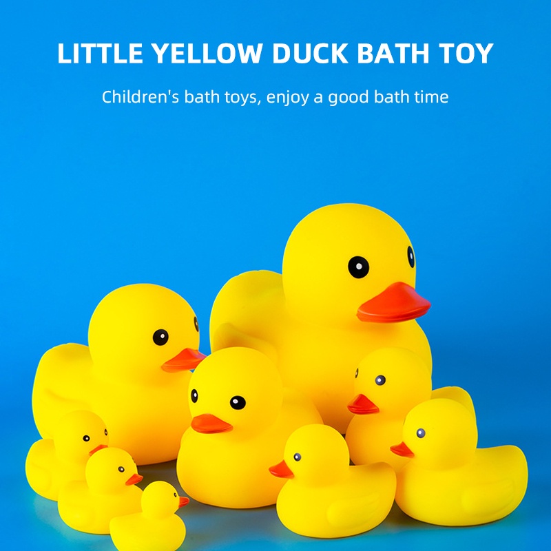 【Head Start】Kid's Small Rubber Duck Bath Toys Children's Bath Toys Baby Bathroom Pinch Called Vinyl Duck Baby Water Toys
