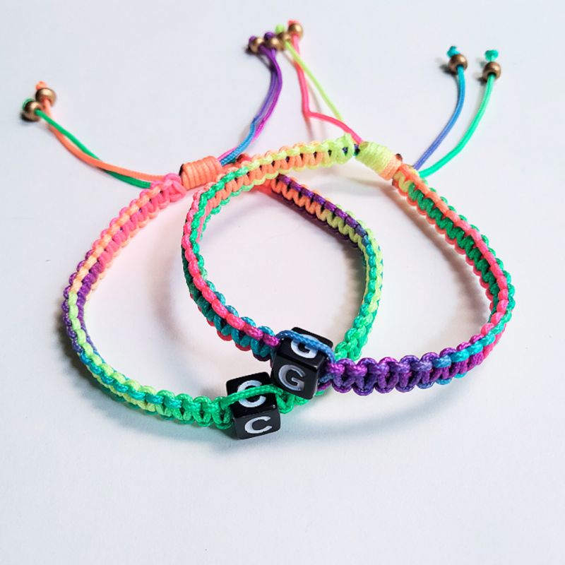 Kraftscape Colorful adjustable Initial bracelet (Chinese Cord
