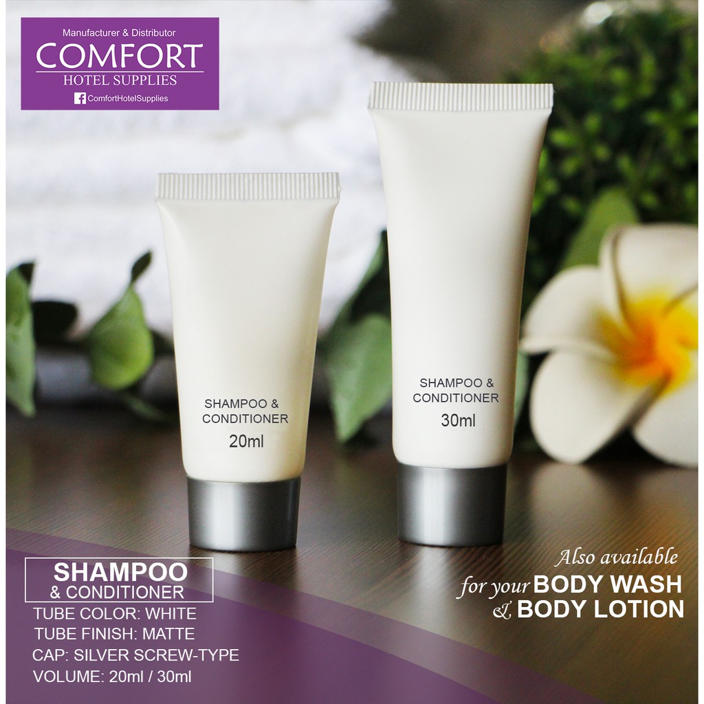 Comfort Hotel Supplies Shampoo with Conditioner Tube (10pcs) hotel amenities Shopee Philippines