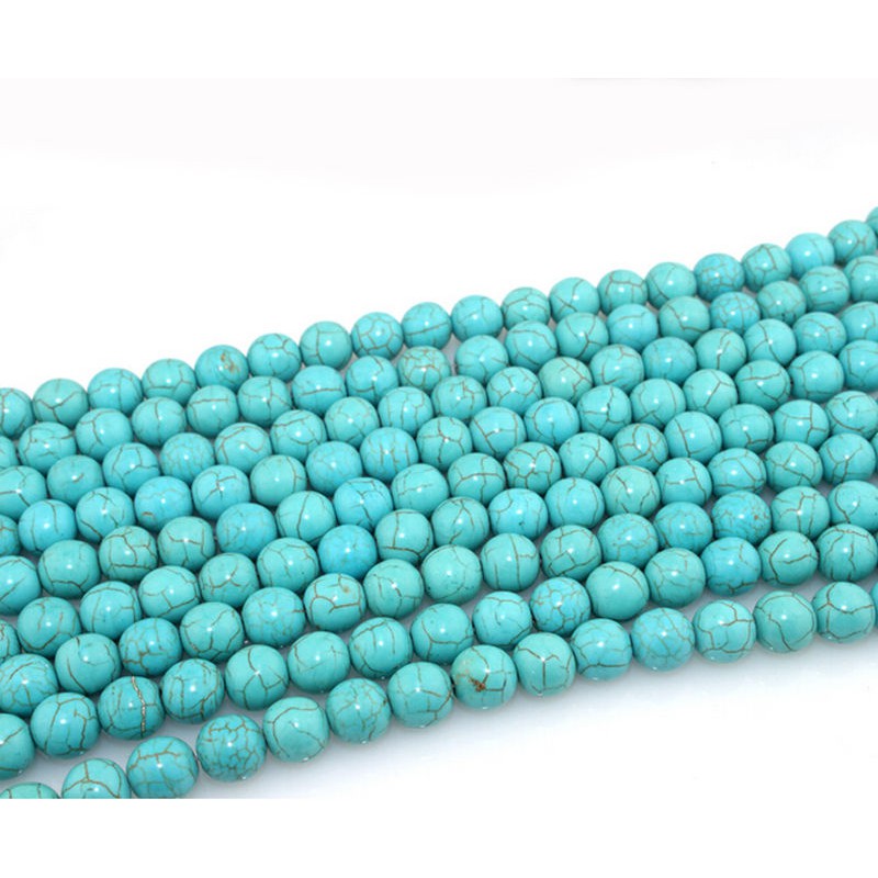 20-100Pcs Natural Turquoise Round Gemstone Loose Spacer Beads Charm 4/6/8/10MM 