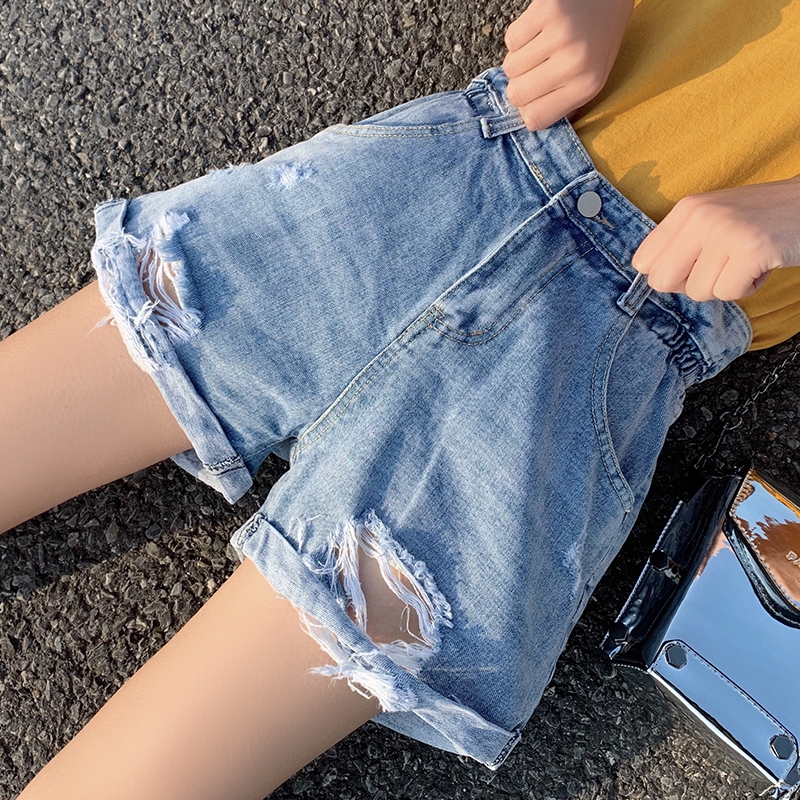 plus size ripped denim shorts