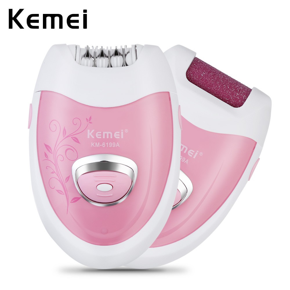 Kemei Women Rechargeable Electric Shaver Ladys Body Epilator Grinding Feet Bikini Trimmer Km 7067