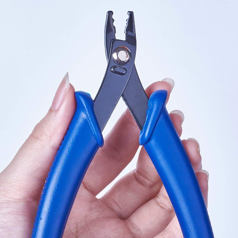 Ready Stock 1Pc Blue Crimping Plier Side Cutter Stainless Steel Jewelry