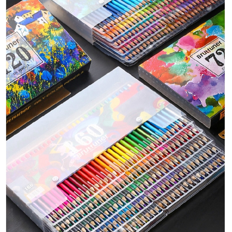 Brutfuner Professional Oil Color Pencils Set Artist Painting Sketching