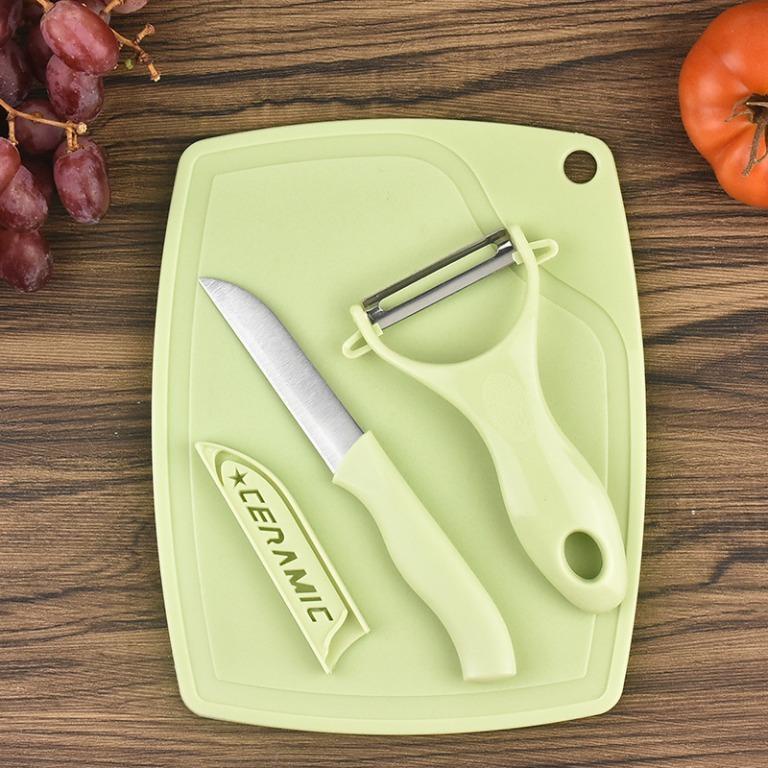 CQW.NO1 3in1 Fruit Knife Peeling Cutting Board Set Practical