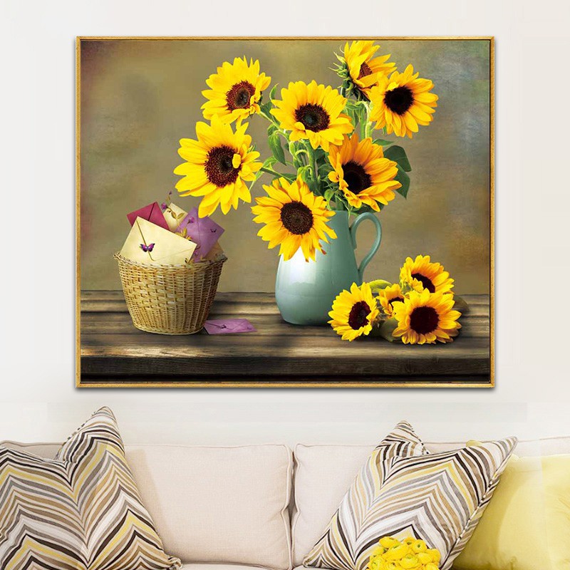 Diy 5d Diamond Painting Flower Sunflower Room Decoration