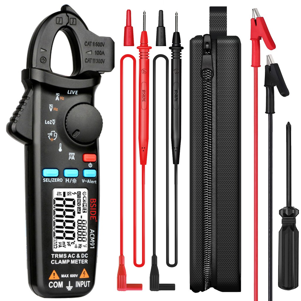 BSIDE Digital Clamp Meter ACM91 True RMS 6000 DC/AC 100A 1mA Ammeter multimeter Car Current