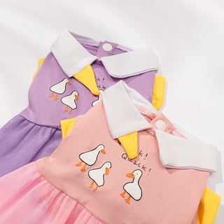 Cartoon Duck Printing Dog Princess Dress for Female Cute Puppy Skirt Cat Dresses Pet Clothes for Shih Tzu #6
