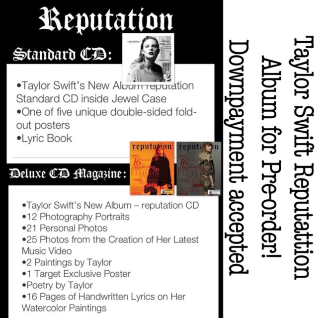 Taylor Swift Reputation Album Preorder Deluxe Cd Magazine