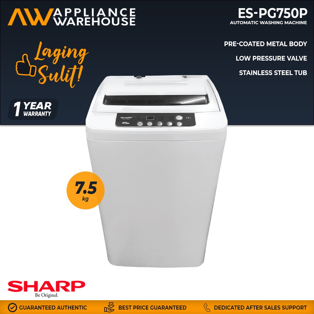 Sharp ES-PG750P 7.5 Kg Fully Automatic Washing Machine | Shopee Philippines