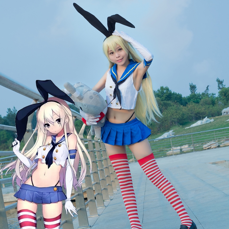 Anime Kantai Collection Cosplay Costume Shimakaze Cosplay Costume Sailor Suit Uniform Shopee Philippines