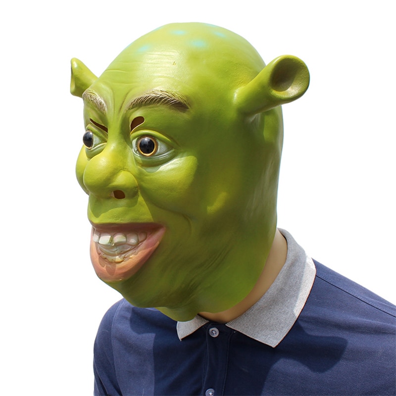 Green Shrek Latex Masks Movie Cosplay Prop Adult Animal Party Mask for Halloween Party Costume Fancy Dress Ball