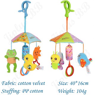 #JP180 Happy Monkey baby toy animal stroller crib DOLL soft plush hanging rattle bell toddler toy #9