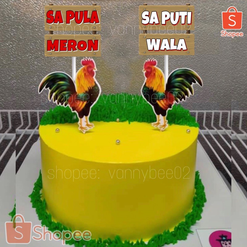 Sabong Cake Topper Meron O Wala Cake Topper Shopee Philippines