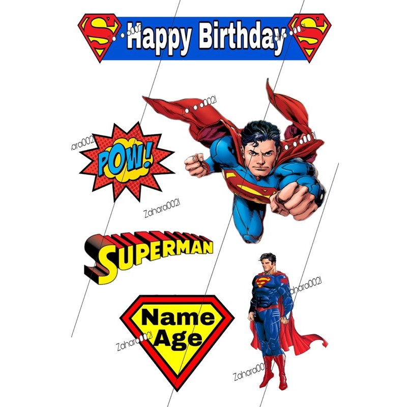 SUPERMAN- Cake Topper & 12pcs Cupcake Toppers - Good Quality & Clear Print  | Shopee Philippines