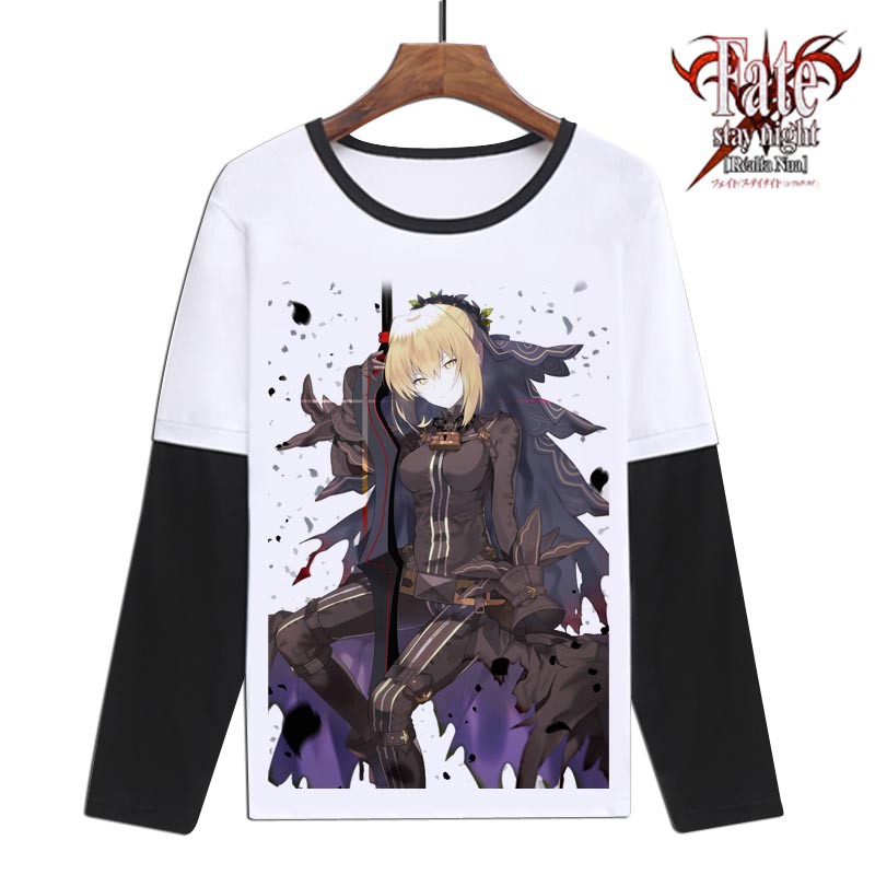 Hush Fate Anime Black Virgin Figma King Saber Long Sleeve T Shirt Shopee Philippines - fate saber alter t shirt roblox
