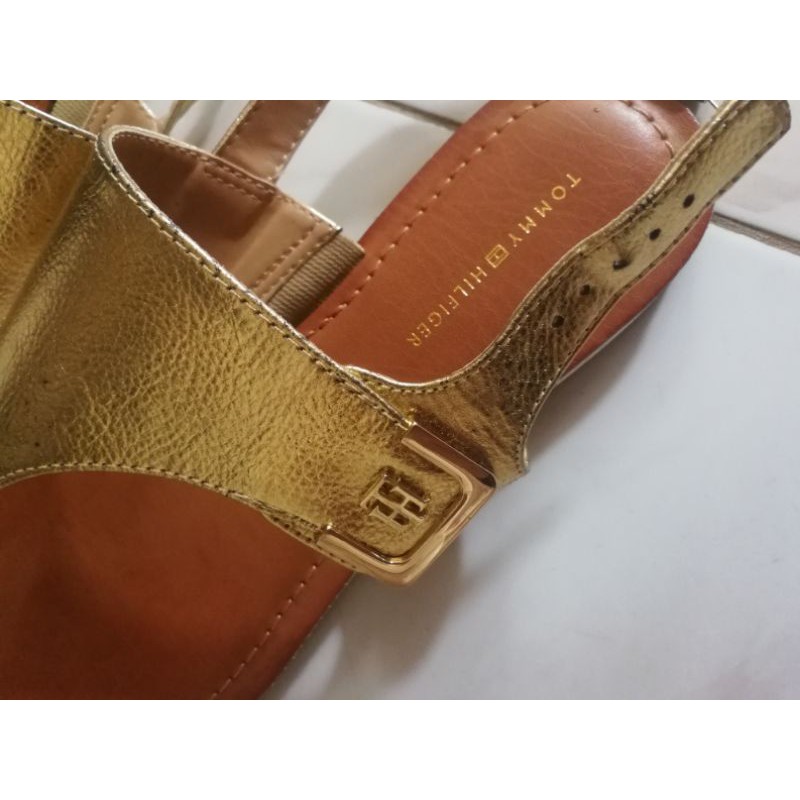 tommy hilfiger gold sandals