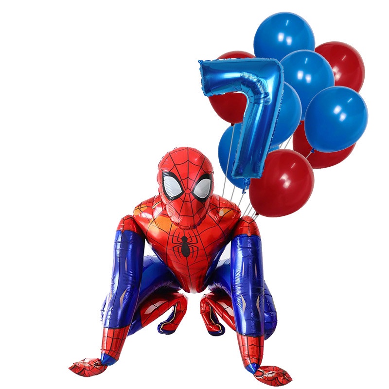 7pcs 3D Spiderman Super Hero Balloon The Avengers 30'' Number 3 4 5 6 years  Birthday Party | Shopee Philippines