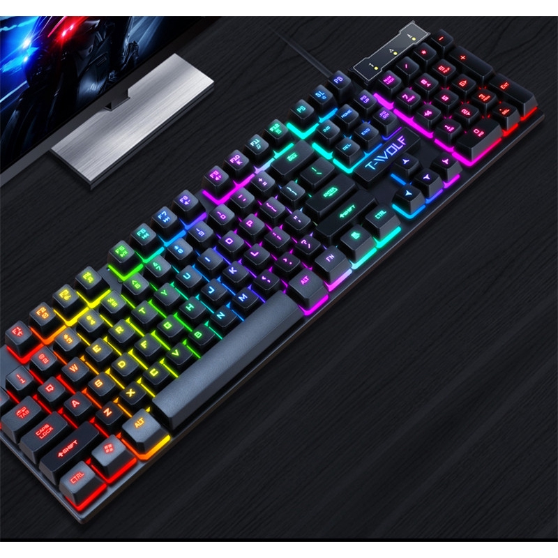 ME TWOLF T20 Rainbow LED Gaming Keyboard MultiMedia Online Exclusive