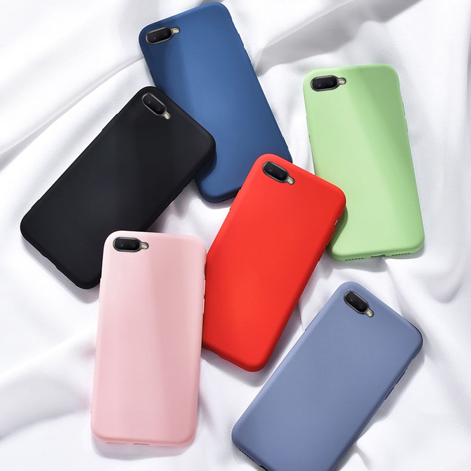 OPPO A3S Case Liquid Silicone Soft Candy Color Plain TPU OPPO Casing