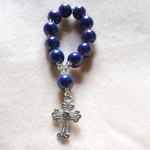 Mini rosary diy souvenir darkblue | Shopee Philippines