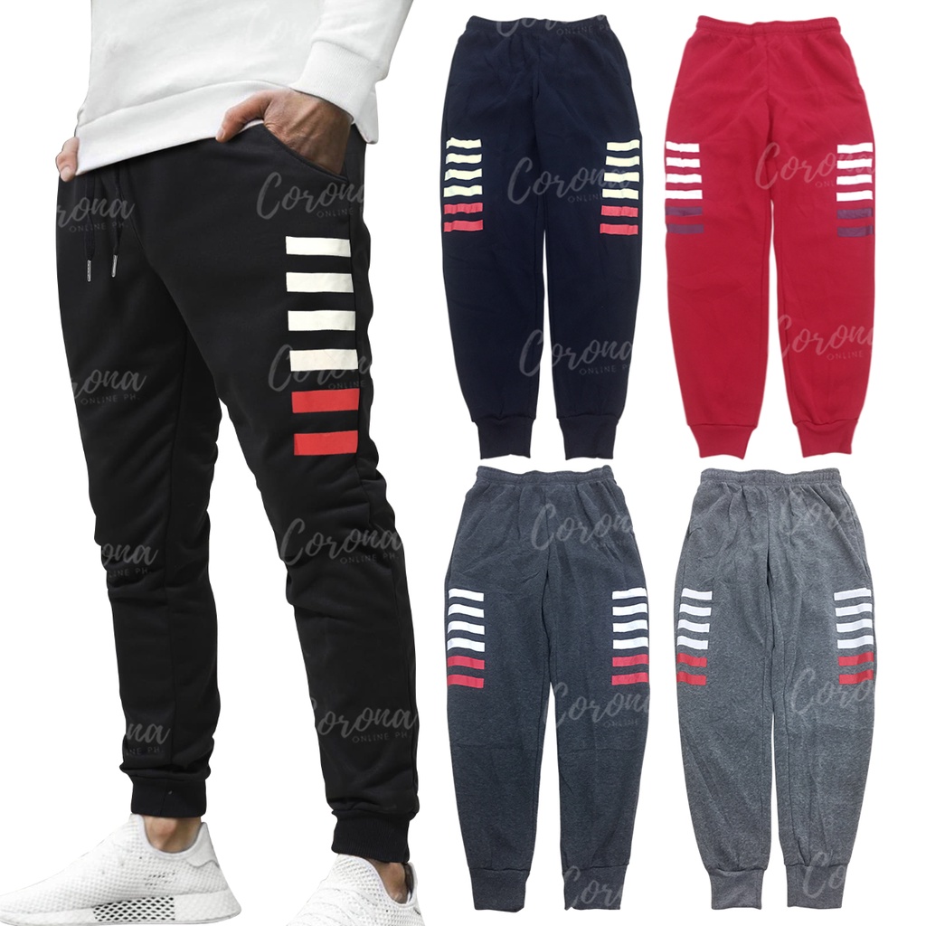 60975 Biztree Unisex Jogger Pants/Sweat Pants 2 Pockets Printed Stripes