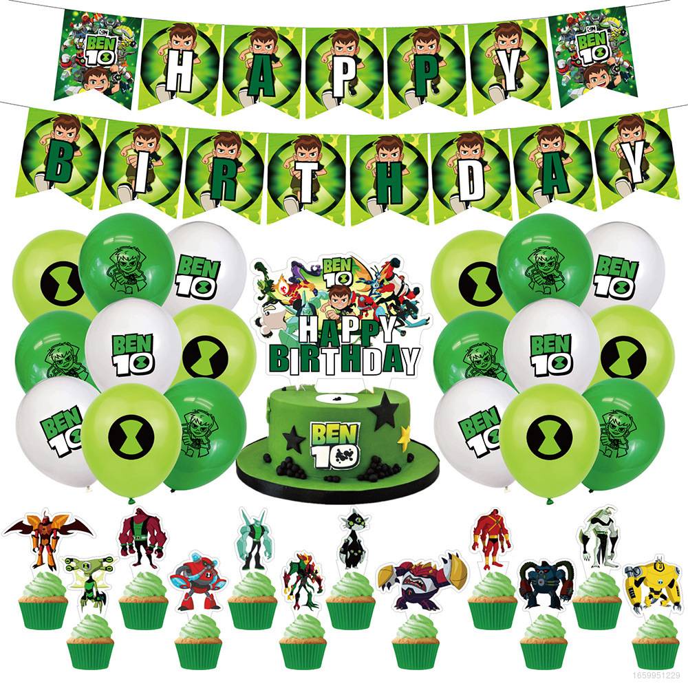 Kira Ben 10 Theme kids birthday holiday party decorations banner cake ...