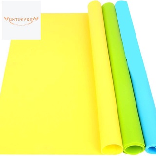 3 Pack A3 Large Silicone Mats for Crafts, 15.7 inch x 11.7 inch Silicone Craft Mat for Resin Casting Mold, Nonstick Nonslip Silicone Sheet, Heat-Resistant Mat, Blue, Yellow, Green #1