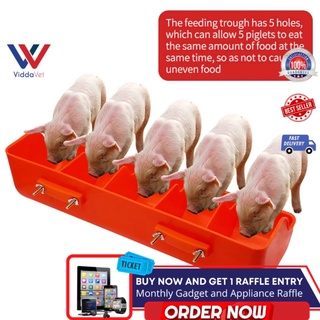Viddavet Plastic Piglet Trough Five Slots Pig Feeding trough piglet feeder