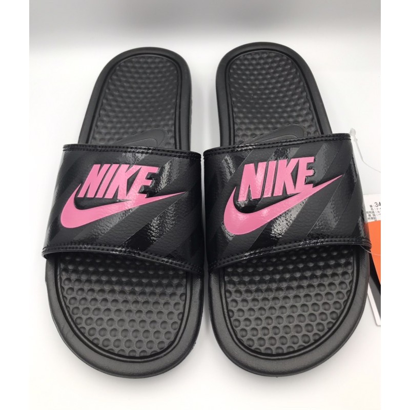 nike slides black and pink