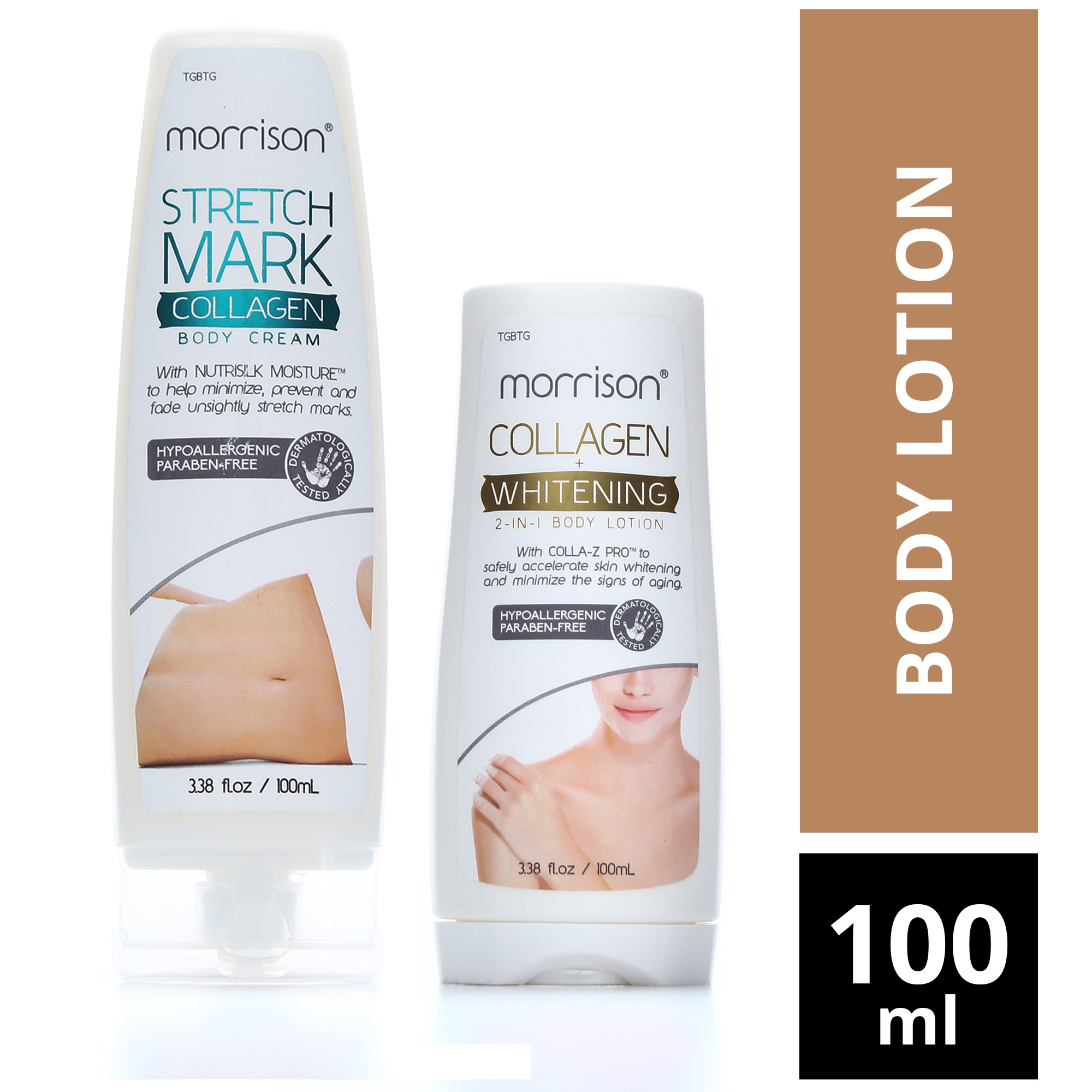 Morrison Stretch Mark Cream+Collagen Whitening Body Lotion (SAVE 15