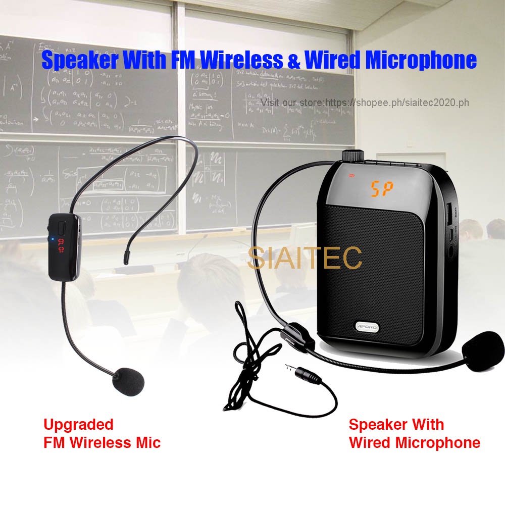 T9 15W FM Wireless Lapel microphone speaker for teaching, with Wired