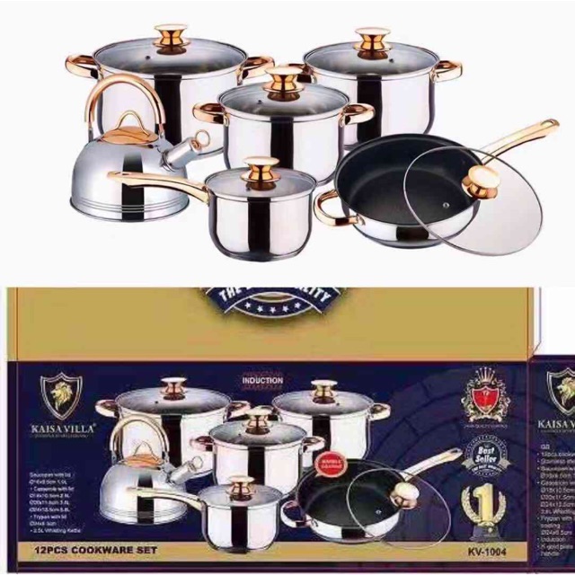 Kaisa Villa Stainless Induction Cookware Set (12pcs.) Shopee Philippines