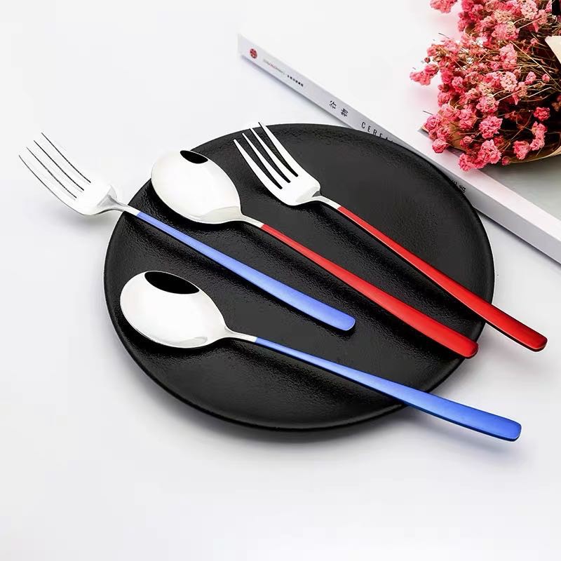 2 IN1 Spoon And Fork Metal Cutlery Set 304 Stainless Steel W Pouch COD 
