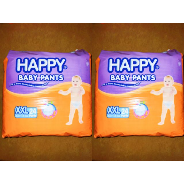 HAPPY Baby Pants Diaper size XXL Double Extra Large 24 sheets x 2 pack
