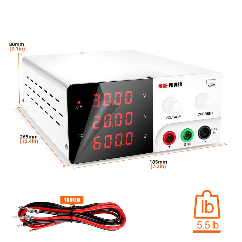 Nice-power DC Power Supply 30V 20A Professional Adjustable Laboratory Power 60V 10A Bench Source Stabilized Switch Power 900W 600W