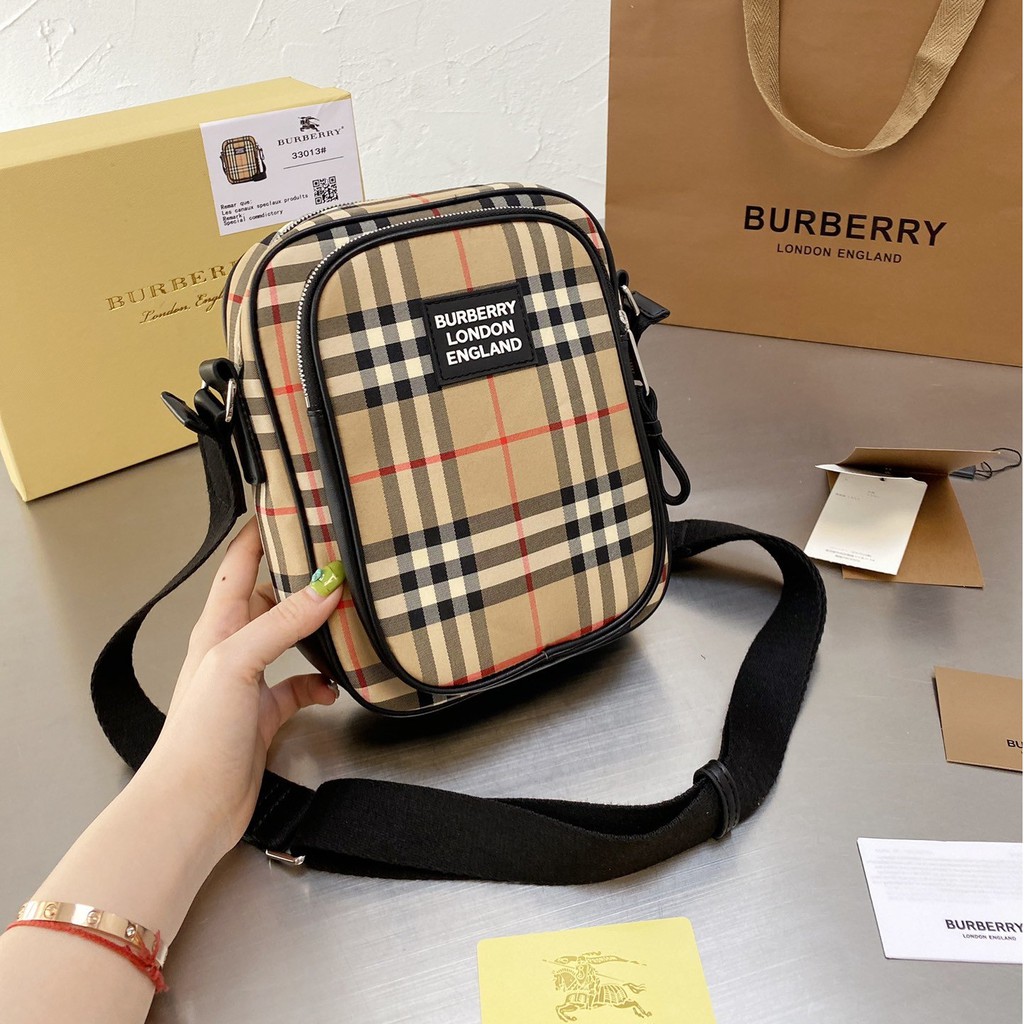 1: 1 Original Burberry Vintage Plaid Camera Bag Shoulder Messenger Bag  22*15cm | Shopee Philippines