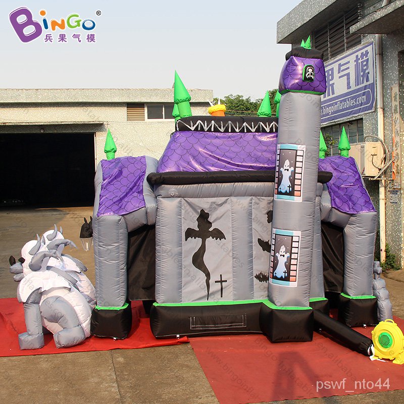 ヅβ ⋮Customized 5x4x4.2 Meters Halloween Decorations Inflatable Haunted House For Kids Game Toys - BG