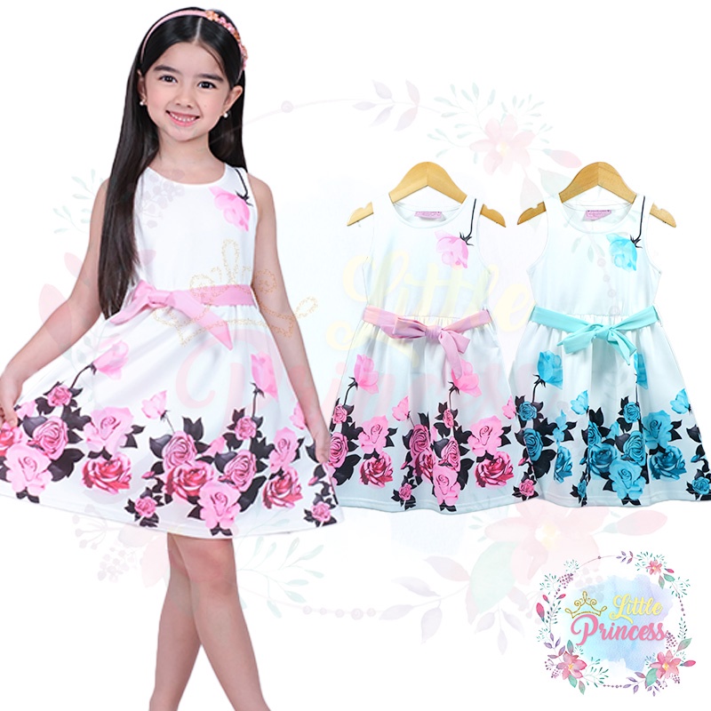 My Little Princess Fashionista Kids Floral Dress Print For Baby Girls Semi  Formal Kd353 | Shopee Philippines