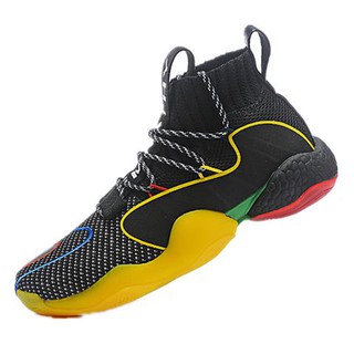 blue and yellow basketball shoes