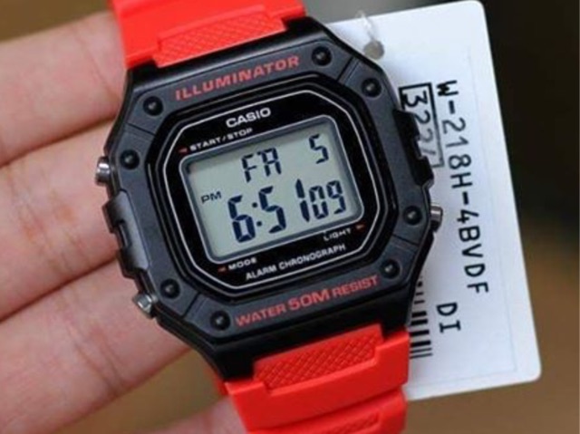 casio red illuminator watch