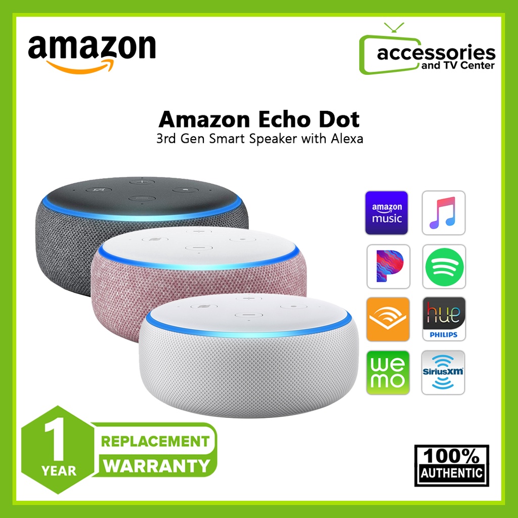 Amazon Echo Dot 3rd Gen Smart Speaker with Alexa Bluetooth, [WiFi