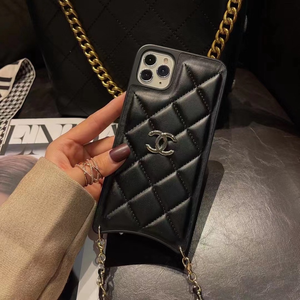 Chanel Leather Card Phone Case For Apple 13 Pro Max Backpack 12 11 Xs Xr Chain Anti Falling Shopee Philippines