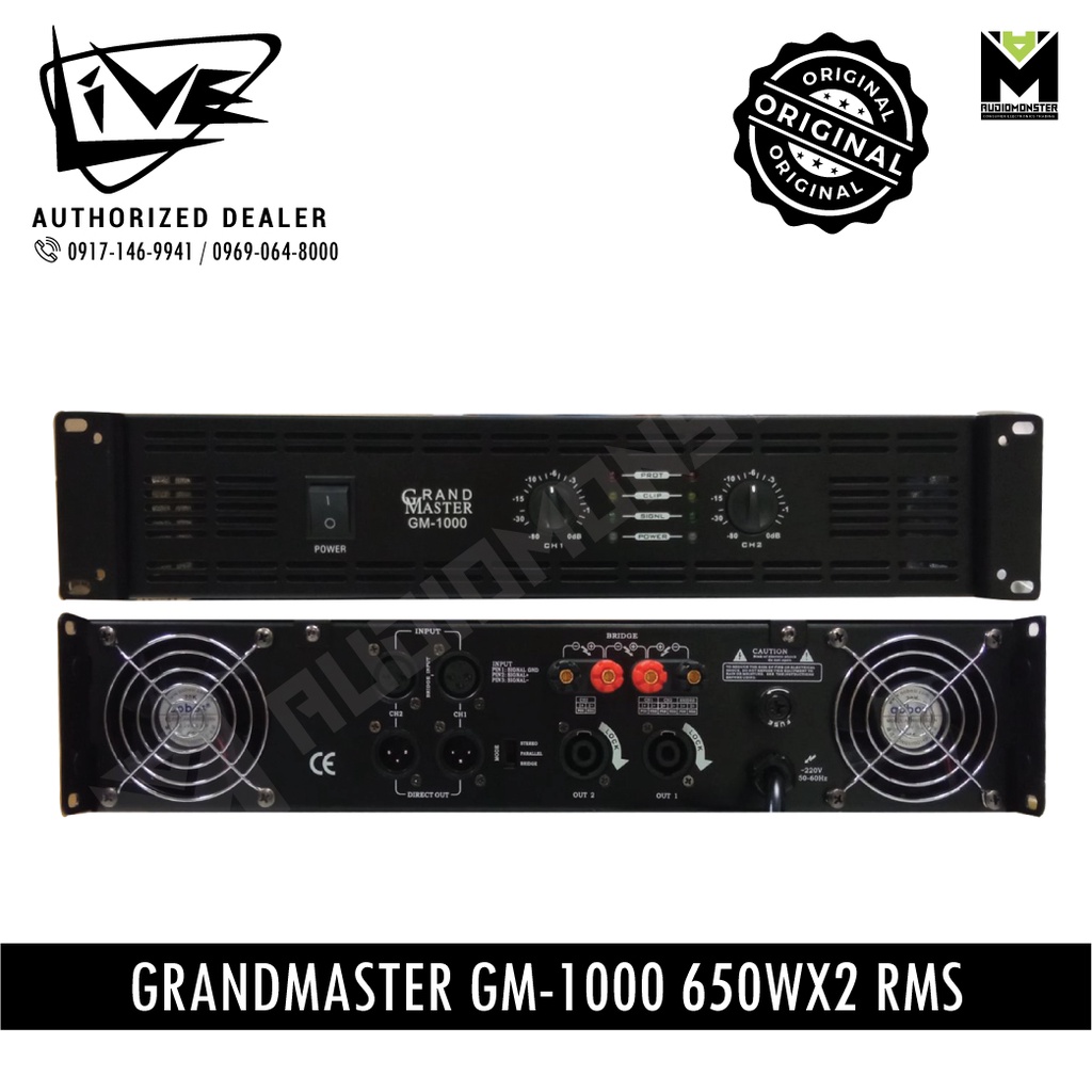 Live Grandmaster Gm 1000 600w Rms Powered Amplifier Shopee Philippines