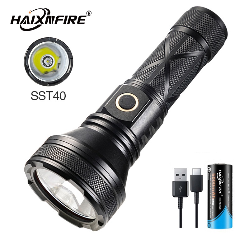 HaixnFire H42 Flashlight Rechargeable Escort Torch SST40 LED Super ...