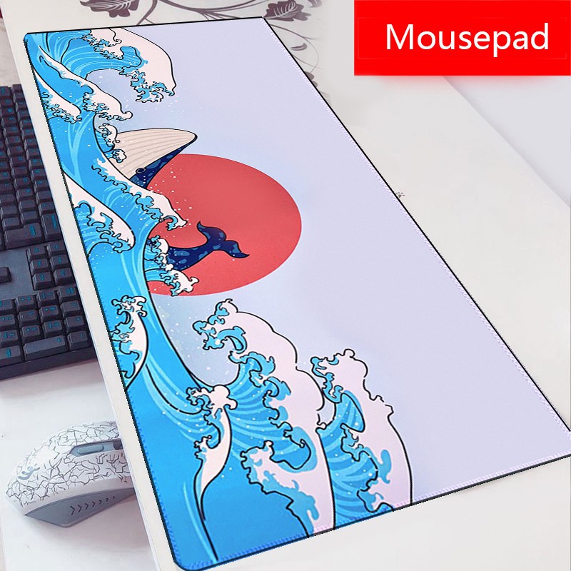 Japan Manga Mouse Pad Japan Great Waves Art Locking Edge Large Rubber