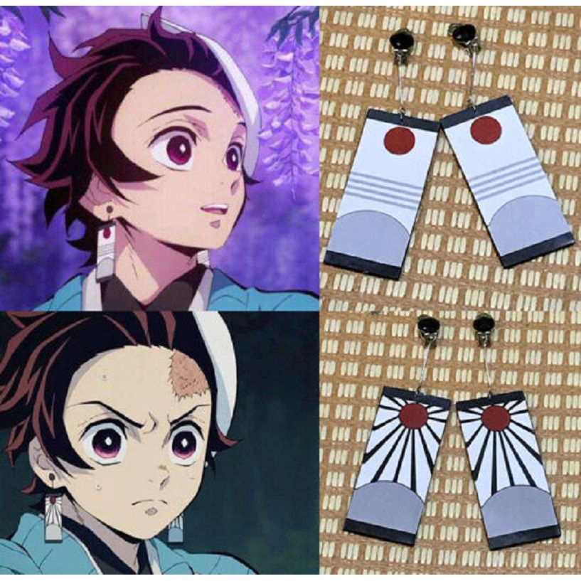 Demon Slayer Earrings Kimetsu no Yaiba Tanjiro Tanjirou Kamado NEW